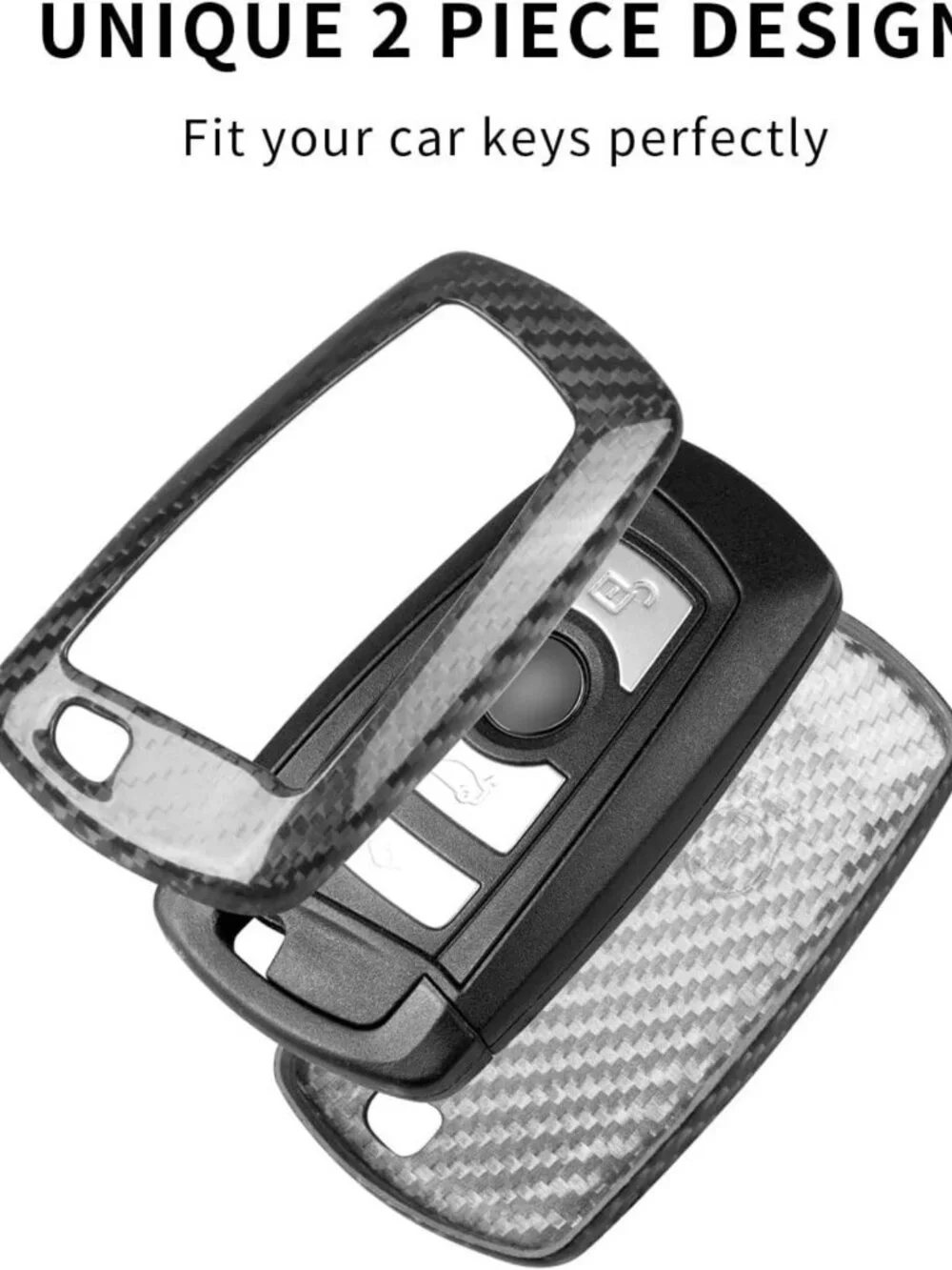 Stylish Real Glass Fiber Key Fob Cover | T-Carbon Protector for BMW Models